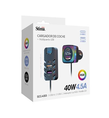 Pro stima cargador coche multipuerto 3xusb a 2xusb c 40w 4.5a max scc-a303 - SCC-A303-2