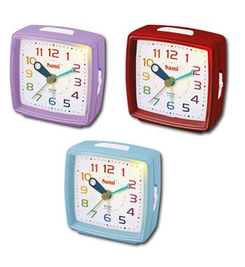 Sami despertador analógico pequeño silencioso luz/snz/cresc colores s-99101 - S-99101-2