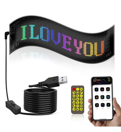 Panel led matrix animado texto personalizado 16*96cm control por app ls85 - P-LED