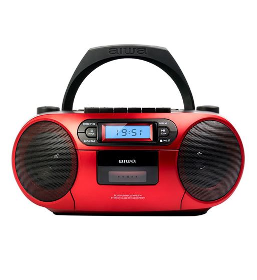 Aiwa radio cd cassette usb mp3 bt rojo bbtc-550rd - BBTC-550RD_1