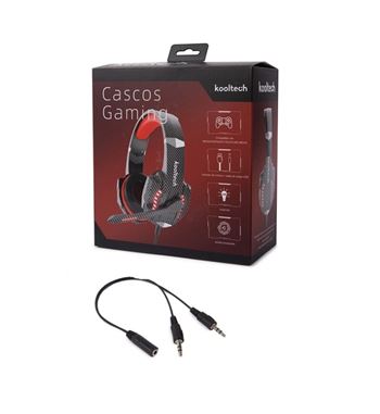 Kooltech auriculares casco gaming luz led roja sonido envolvente cph-335 - CHP-335_2