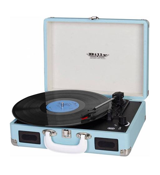 Trevi tocadiscos billy azul 6w aux-in 33,45,78 rpm tt-1015 - TT-1015