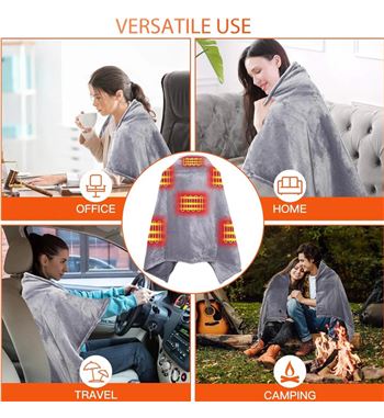 M2 tec manta eléctrica suave recargable 3 temperaturas c/ cremallera 15583 - 15583_3