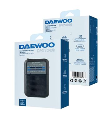 Daewoo radio bolsillo am/fm con altavoz negro dw-1008 - DW-1008_2_1
