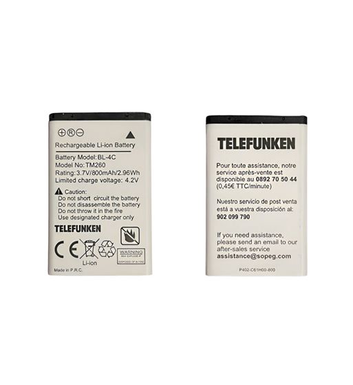 Telefunken batería 3.7v 800mah compatible nokia y altavoces bl-5c - BL-5C-800