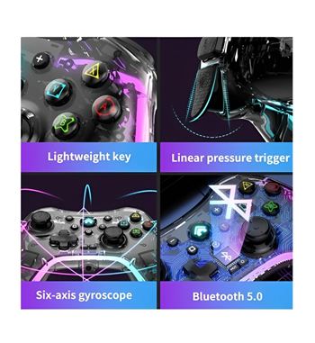 Mando consola transparente rgb para siwct windows ps3 ps4 móvil gm126 - GM126_2