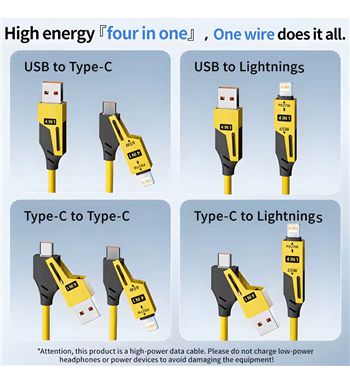 Cable móvil carga rápida 4 en 1 cable muelle 1.5m 65w/27w fsd17987 - FSD1797_2