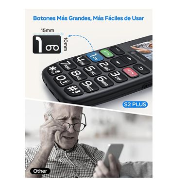 Sweetlink tléfono móvil senior teclas grandes dual sim 4g vol. alto s2-plus - S2-PLUS_2