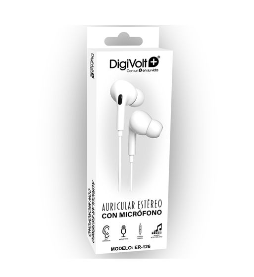 Digivolt auricular móvil c/micro pro silicona estéreo er-126 - ER-126