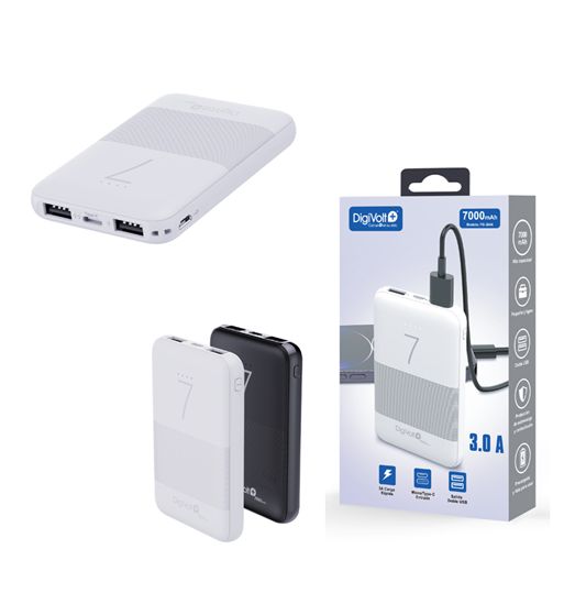 Digivolt powerbank 7000 mah 2 x usb + tipoc entrada y salida 3.0a pb-3044 - PB-3044