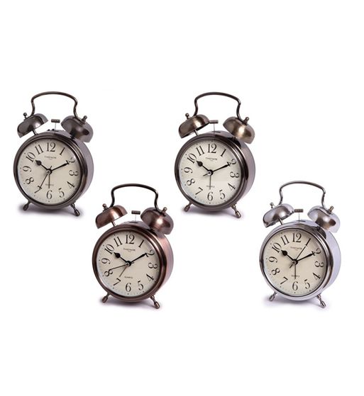 Timemark despertador vintage campana luz mediano metalizado cl-519 - CL-519
