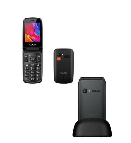 Qubo teléfono móvil señior 2.8" sos cámara negro con base de carga p-210c - P-210C