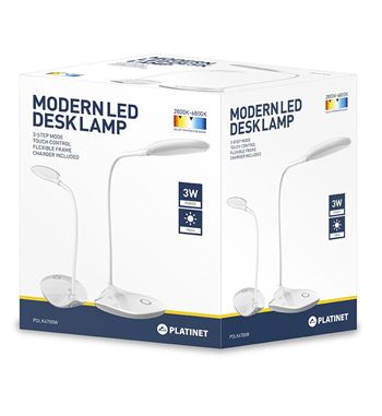 Platinet lámpara de mesa flexo led 3w flexible carga usb blanco pdlk-6700 - PDLK-6700_2