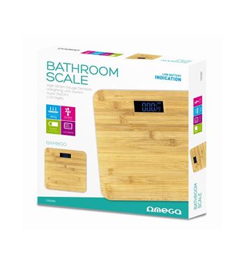 Omega báscula de baño digital 180kg bambú pantalla lcd obsbb - OBSBB_2