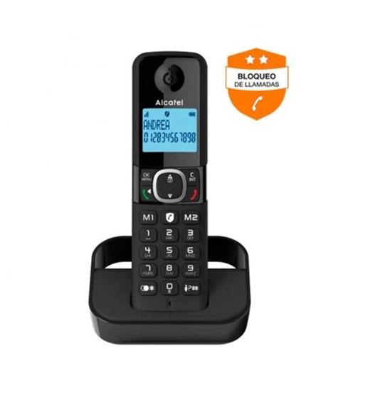 Alcatel teléfono fijo inalámbrico negro c/bloqueo de llamadas f-860 - F-860