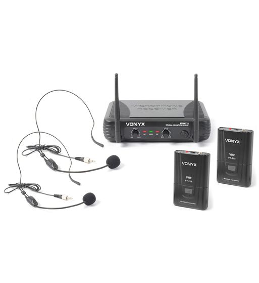 Vonyx micro inalmabrico vhf 2ch diadema stwm712h 179.178 - 179.178