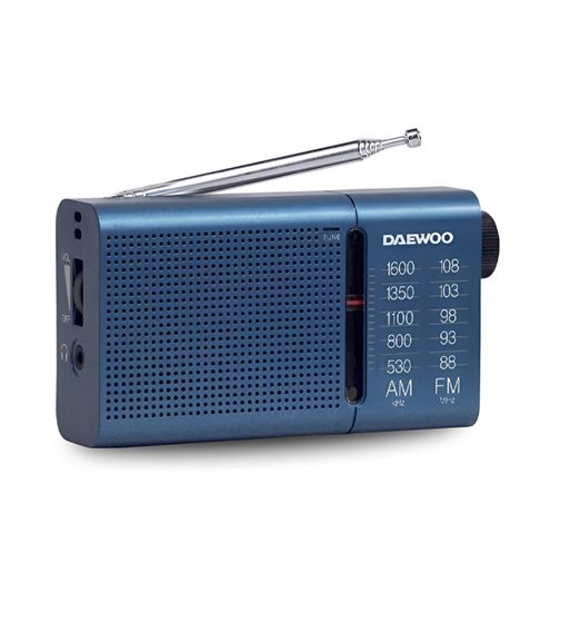 Daewoo radio analógica a pilas portátil bolsillo horizontal azul dw-1036 - DW-1036_1