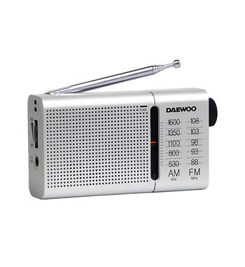 Daewoo radio analógica a pilas portátil bolsillo horizontal plata dw-1037 - DW-1037