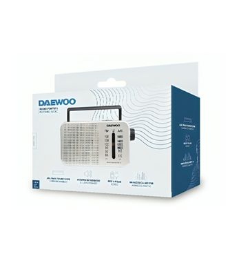 Daewoo radio ac/dc pila y corriente analógica con asa plata dw1122 - DW-1122_2