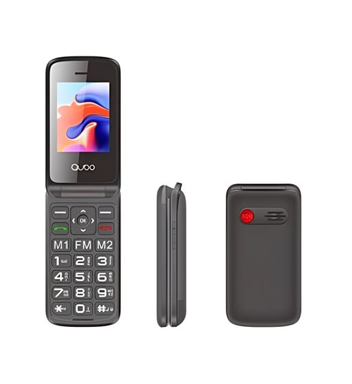 Qubo teléfono móvil senior 2,4" + 1,77" negro sos cámara base carga 4g x247 - X-247C-4G_1