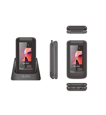 Qubo teléfono móvil senior 2,4" + 1,77" negro sos cámara base carga 4g x247 - X-247C-4G_2