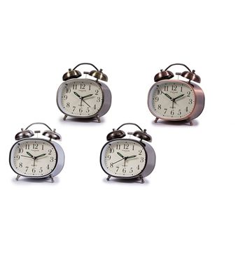 Timemark despertador vintage campana silencioso luz color metalizado cl-509 - CL509