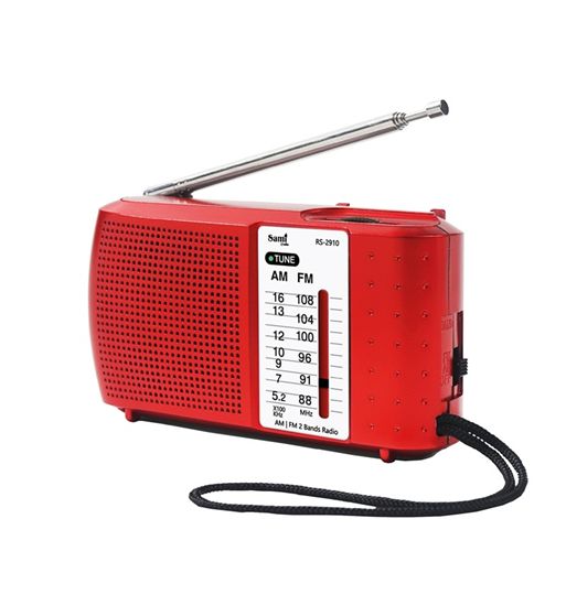 Sami radio am/fm horirizontal pilas 2aa c/aur rojo rs-2910rj - RS-2910RED-1