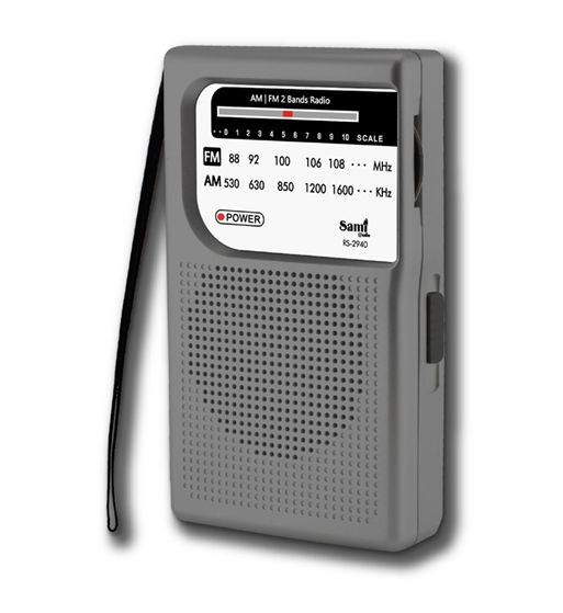 Sami radio am/fm mini vertical a pilas 2aa c/auriular gris rs-2940gr - RS-2940GR-1