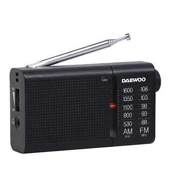 Daewoo radio analógica a pilas portátil bolsillo horizontal negro dw-1119 - DW1119