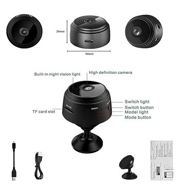Mini cámara wifi inalámbrica hd funciona con app para vigilancia a9 qtq09 - QTQ09_3
