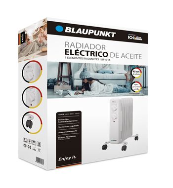 Blaupunkt radiador de aceite 1500w 7 elementos 45cm tª regulable bp-1016 - BP-1016_2