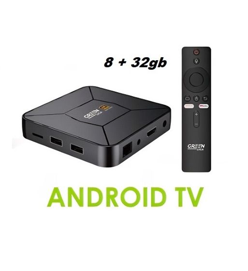 Green lyca android tv box 14.0 4k ultra hd 4gb ram + 32gb rom gl69613 - GL69613 1