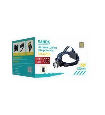 Sanda linterna frontal de cabeza recargable 2000 lúmenes 15w 6500k sd-6256 - SD-6256_2