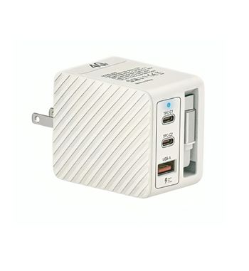 Enchufe internacional us eu cable tipo c retráctil 40w 2 tipoc + 1 usb k80 - K80