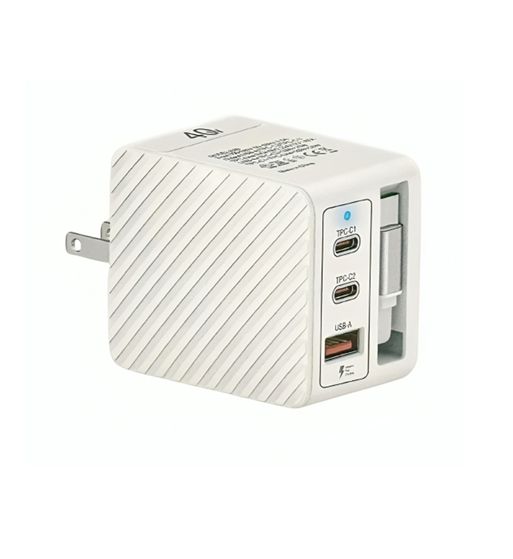 Enchufe internacional us eu cable tipo c retráctil 40w 2 tipoc + 1 usb k80 - K80