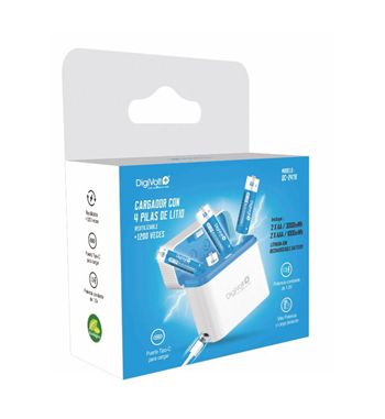 Digivolt estuche de carga con 4 plias litio recargables 2a y 3a qc-2476 - QC-2476_2
