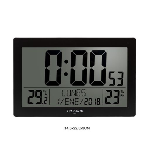 Timemark reloj de pared digital calendario temperatura humedad cl-agra - CL-AGRA