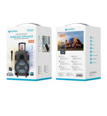 Unico altavoz bluetooth 8" c/rueda 10w c/microfono con cable bs1523 - BS5123_1