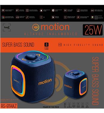Sami altavoz inalámbrico tws motion 25w multimedia rgb dinámicas rs-9114 - RS-9114AZ