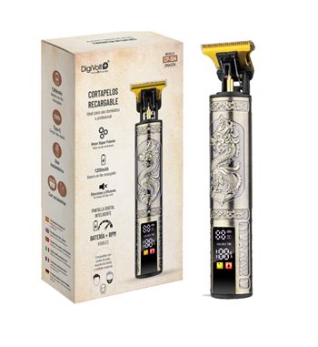 Digivolt cortapelo recargable dragón tipo c metálico dorado digital cp-504 - CP-504