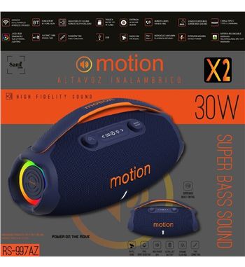 Sami altavoz potente 30w x2 motion inalámbrico bt multimedia rgb rs-997 - RS-997AZ