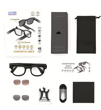 Gen-x gafas de sol smart audio cámara 8mp traducción ia 3 lentes gb-7708 - GB-7708_3