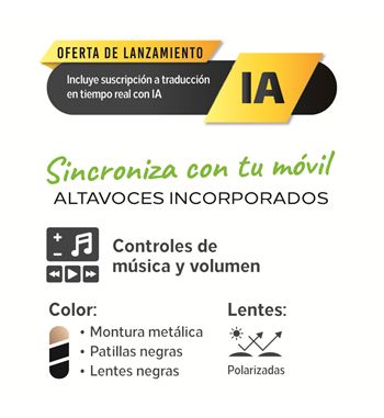 Gen-x gafas de sol smart audio traducción ia polarizadas aviador gb-7703 - GB-7703_2_1