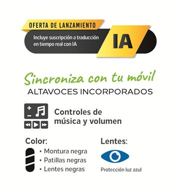 Gen-x gafas de sol smart audio traducción ia polarizadas cuadradas gb-7701 - GB-7701_2