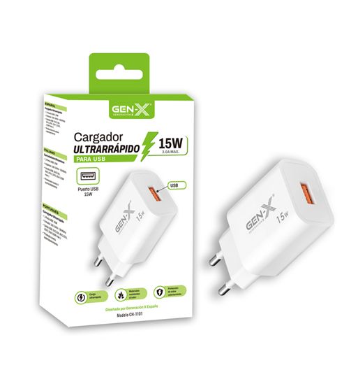 Gen-x cargador universal ultra rápido 3.0a 15w ch-1101 - CH-1101