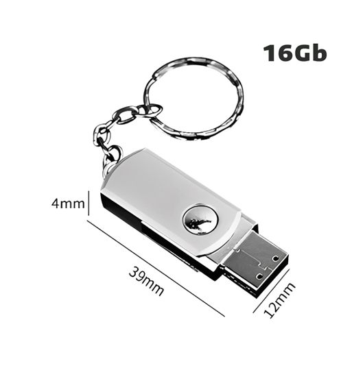 Pen drive mini metálico memoria usb 16gb alta vel. con llavero nck006 - NCK006