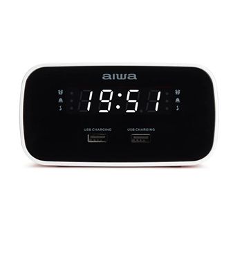 Aiwa radio reloj digital con 2 puertos usb pantalla 0.6" rojo cru-19rd - CRU-19RD_2