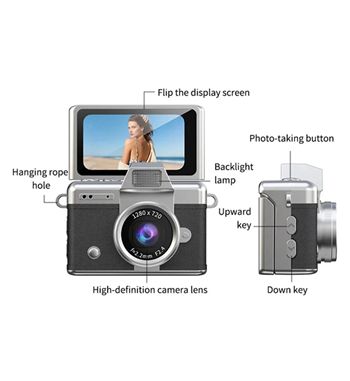 Mini cámara digital pantalla abatible ips 180º 1.47" hd 1080p lk-027 - QTQ95_4
