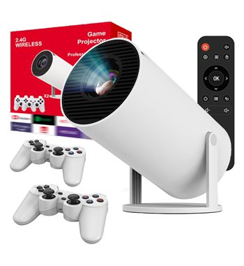 Mini proyector 4k android + 20000 juegos 2 mandos bt altavoz m300 wf091 - WF091_1