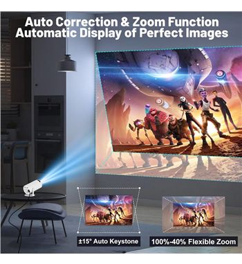 Mini proyector 4k android + 20000 juegos 2 mandos bt altavoz m300 wf091 - WF091_4